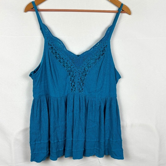 Torrid Womens Y2K Babydoll Top Sz 1 - 1X 16 Romantic Festival Lace Boho Peasant - Picture 1 of 12